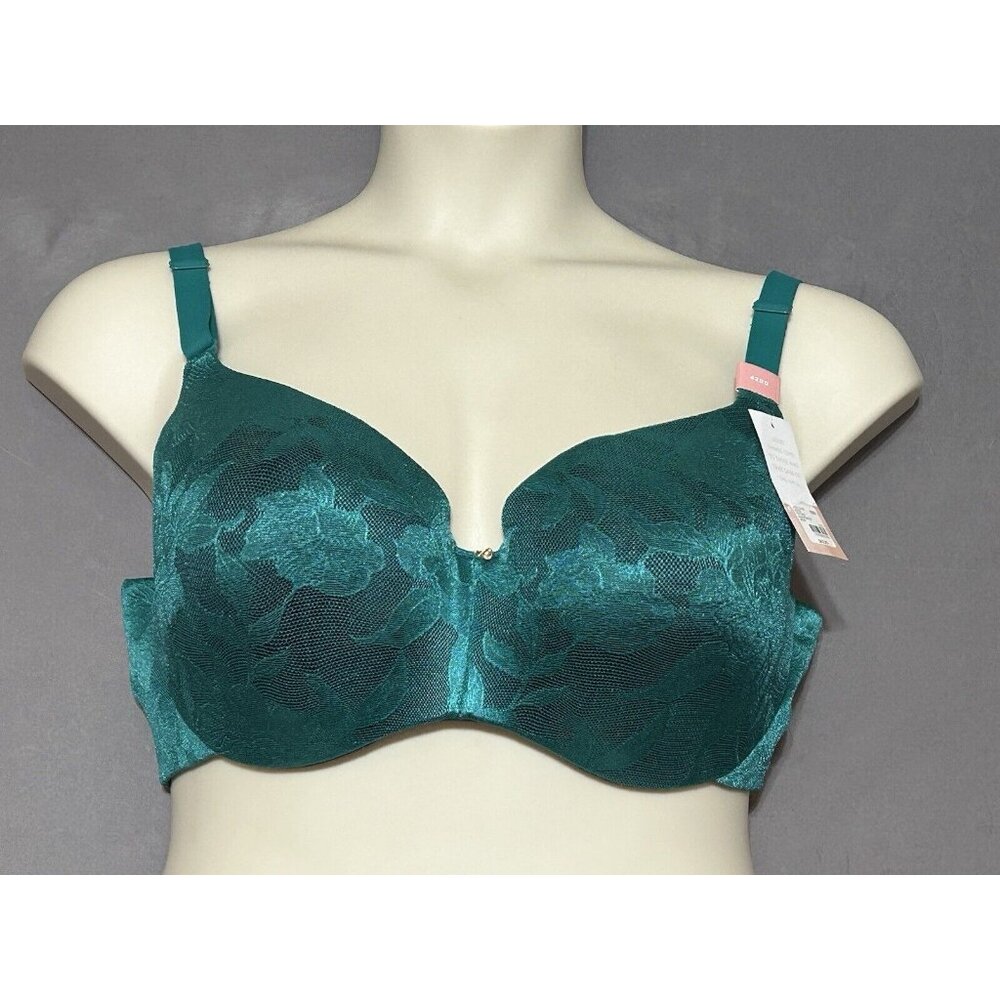 Cacique Invisible Backsmoother Lightly Lined Balconette 42DD Green Underwired